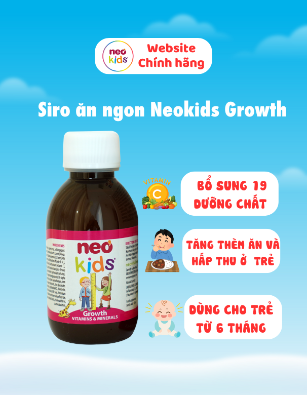 TPBVSK Neo Kids Growth - Hỗ trợ bé ăn ngon tăng hấp thu - MS: 1