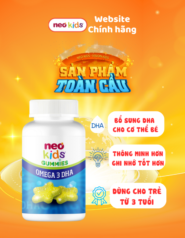 TPBVSK Gummies neokid Omega DHA - Bổ sung DHA cho bé thông minh, ghi nhớ tốt - MS: 2