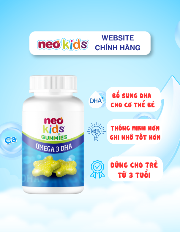 TPBVSK Gummies neokid Omega DHA - Bổ sung DHA cho bé thông minh, ghi nhớ tốt - MS: 3